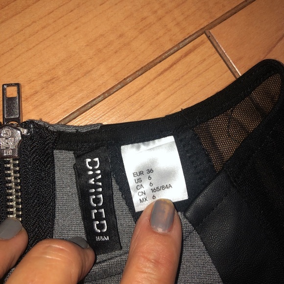 Gray fauxLeather Zip Dress Divided H&M Size 6. - Picture 2 of 7